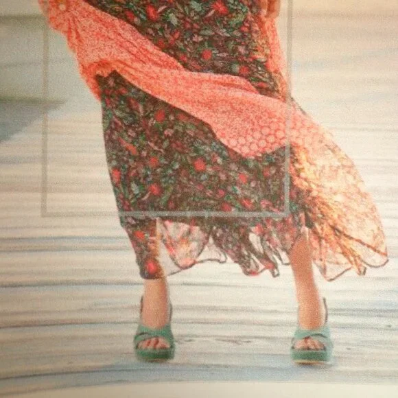 Brand New Sundance Black Iris Skirt PXS Black Floral Elastic Waist - Picture 15 of 15